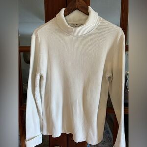 Tommy Hilfiger Cream Ribbed Turtleneck Sweater